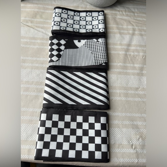 4 pcs Black & White Twilly/Hairbands/Hair ties - Picture 3 of 5